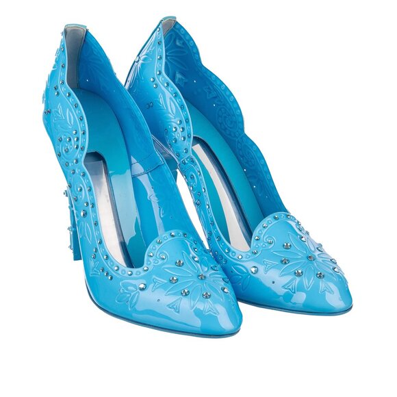Dolce & Gabbana - Cinderella PVC Crystals Pumps Turquoise Blue 39 9 - Picture 2 of 5